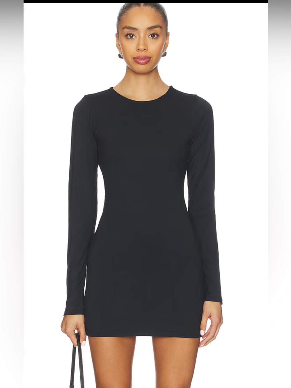 NWT SKIMS Black Long Sleeve Crewneck Tunic dress